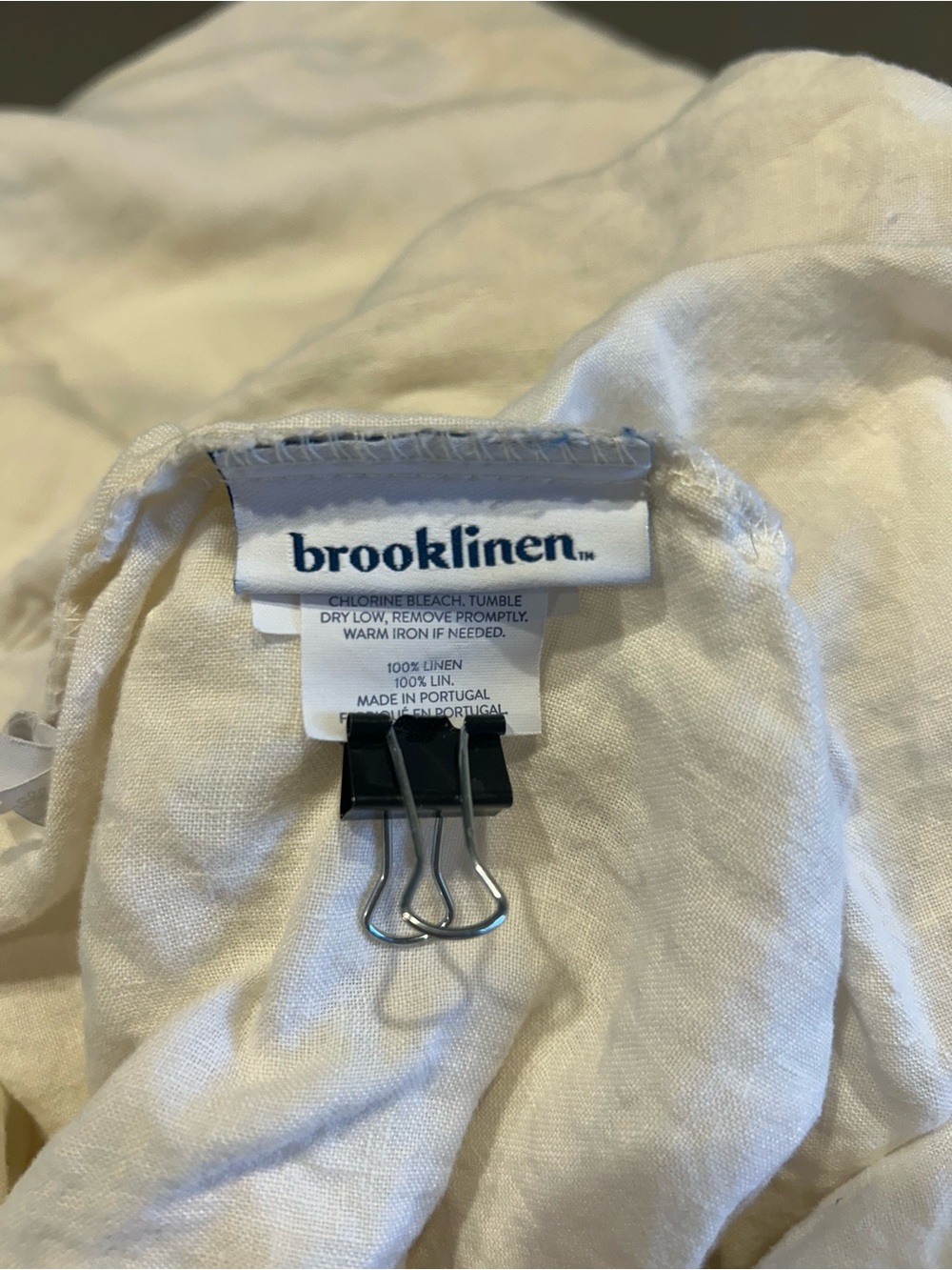 Brooklinen Washed European Linen queen fitted and flat sheet, cream, no cases - Picture 6 of 6